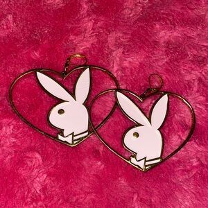 Pink Playboy Bunny Earrings HTF